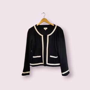 ECI New York Women's Wool Blend Blazer‎ Size M Black/White